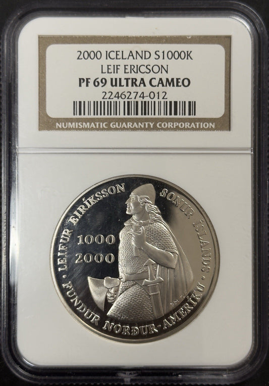 2000 P Leif  Erickson Commemorative Dollar - NGC PC69 Ultra Cameo ( 40613 )