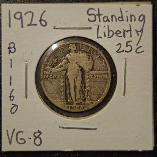 1926-P Standing Liberty Quarter Ungraded Very Good B1160