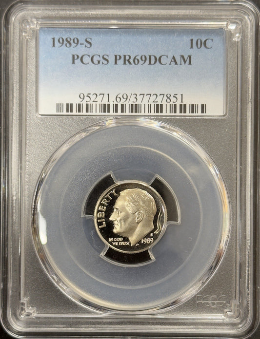 1989 S - Roosevelt Dime - PCGS PR 69 ( 40595 )