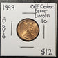 1999 Lincoln Cent Off Center Error (A6V6)