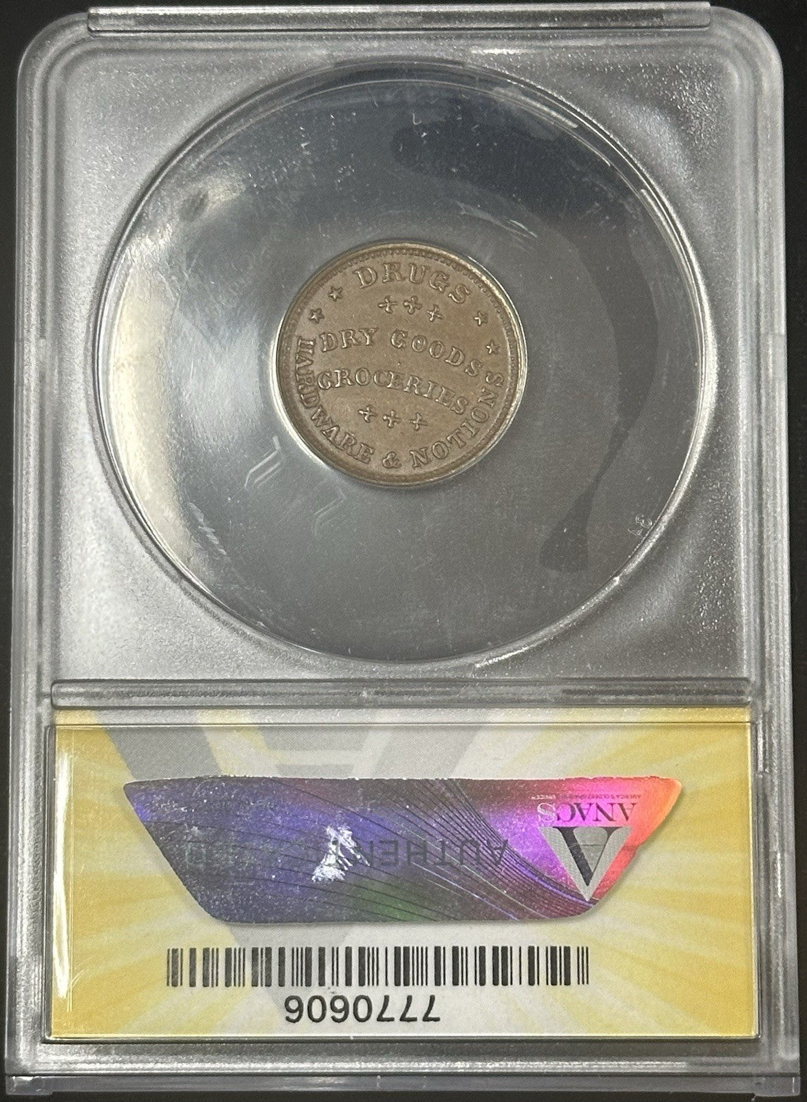 CWPT TOKEN PATRIOTIC 450/471a Civil War Token ANACS AU55 - JP23