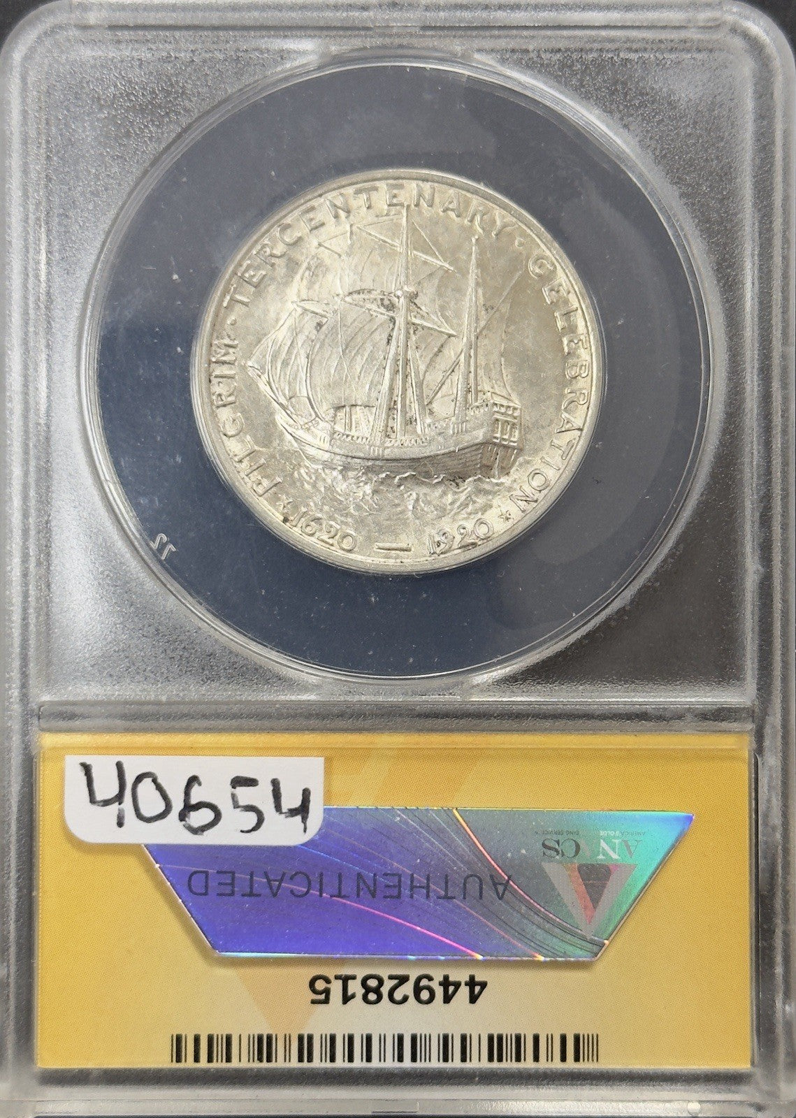 1922 Pilgrim Half Dollar Commemorative - ANACS AU58 ( 40654 )