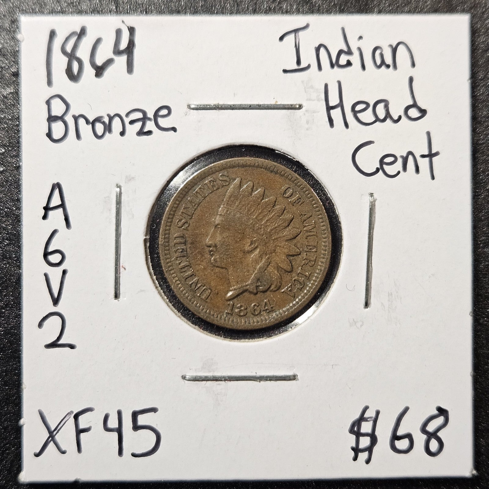 1864 Indian Head Cent Bronze Extra Fine (A6V2)