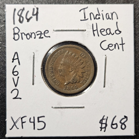 1864 Indian Head Cent Bronze Extra Fine (A6V2)