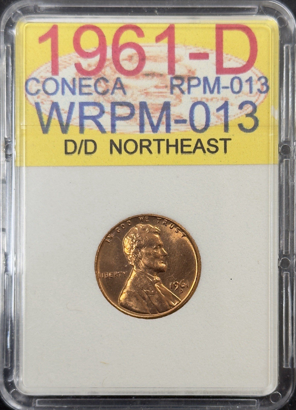 1961-D/D Lincoln Cent Error RPM-013 Wexler WRPM-013 ( 40715 )