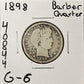 1898 Barber Quarter - Good ( 40844 )