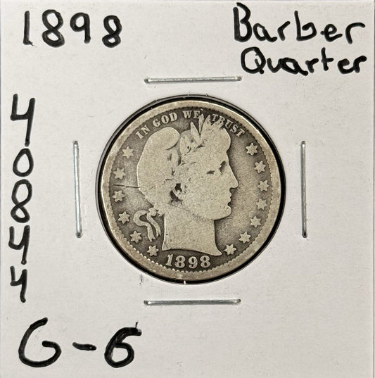 1898 Barber Quarter - Good ( 40844 )