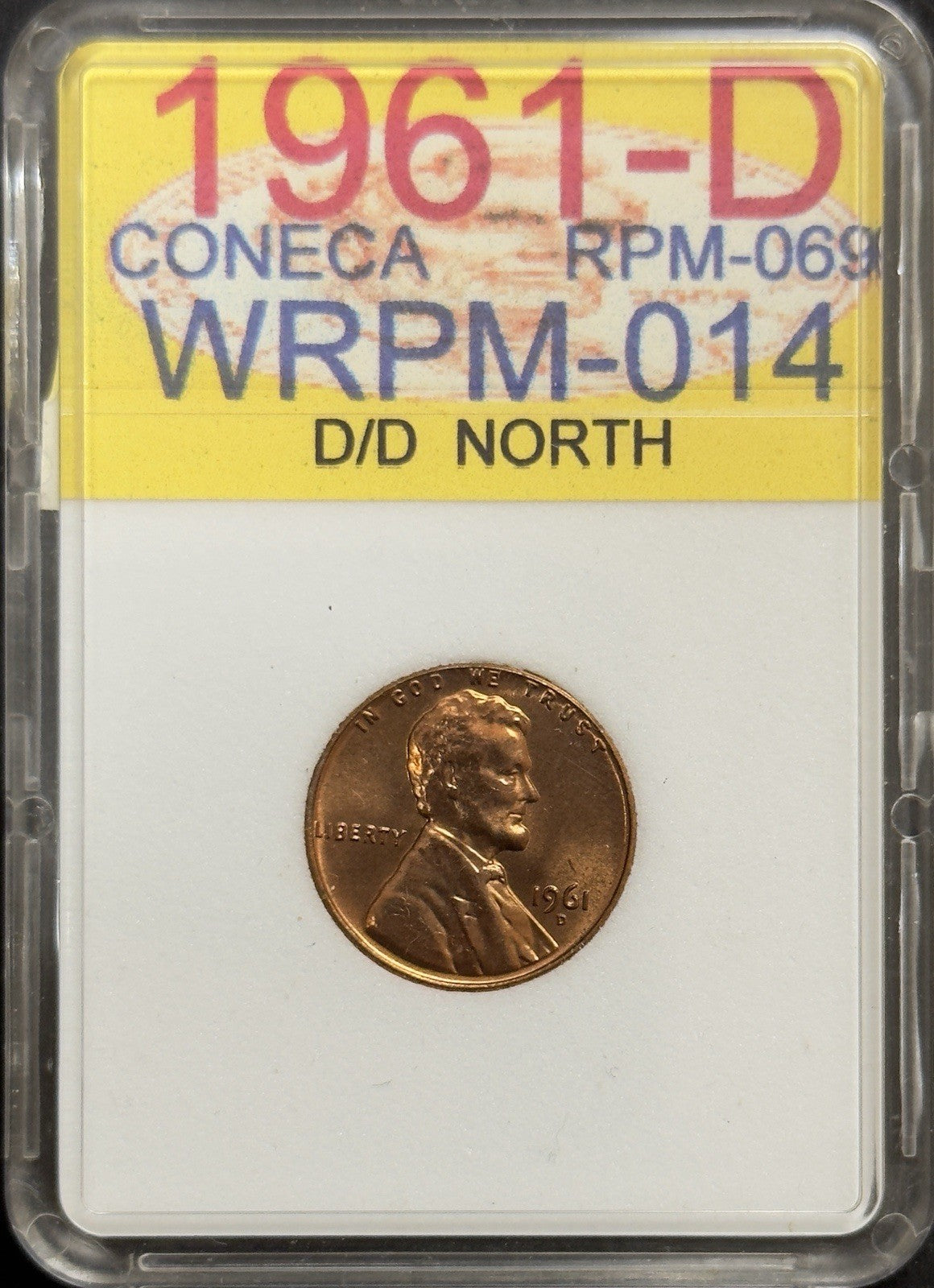 1961-D/D Lincoln Cent Error RPM-069 Wexler WRPM-014 ( 40718 )