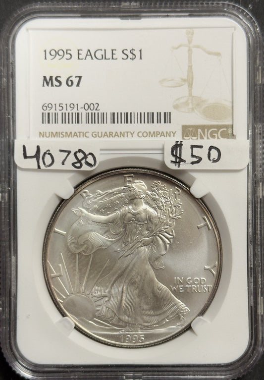 1995 Silver Eagle - NGC MS67 ( 40780 )