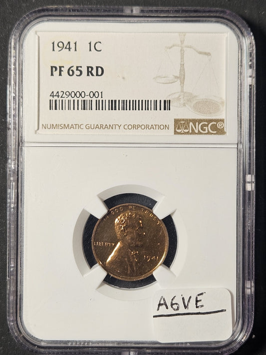 1941 Lincoln Cent Proof NGC PF65RD (A6VE)