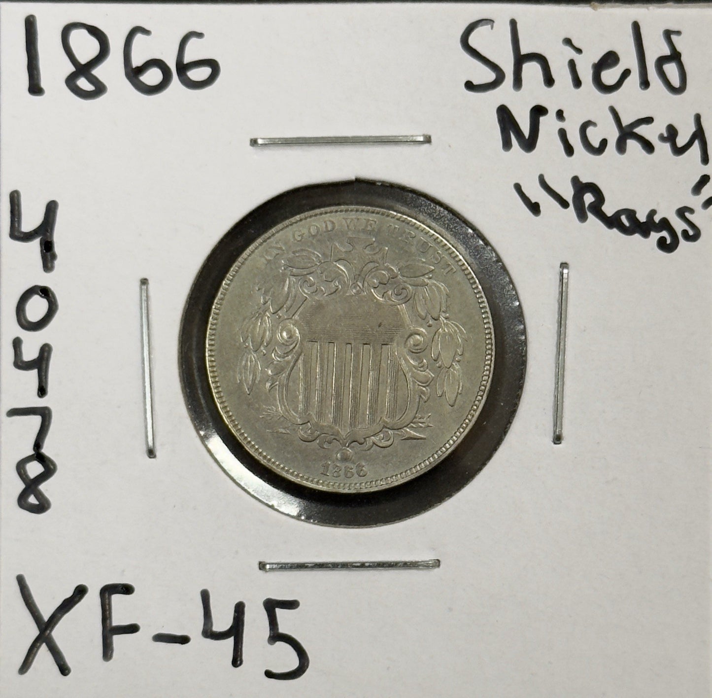 1866 Shield Nickel with Rays - Extra Fine ( 40478 )
