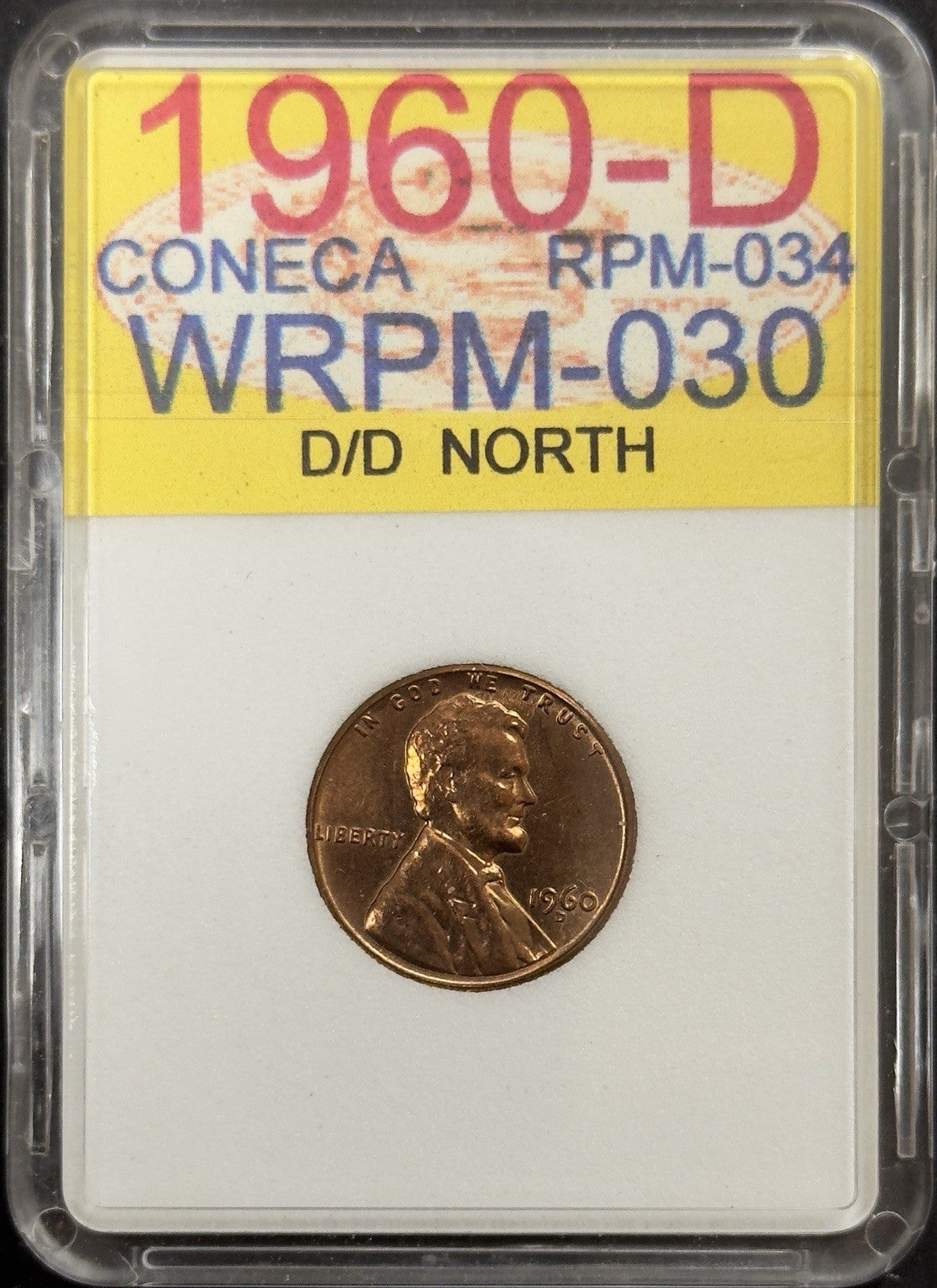 1960-D/D Lincoln Cent Error RPM-034 Wexler WRPM-030 ( 40712 )