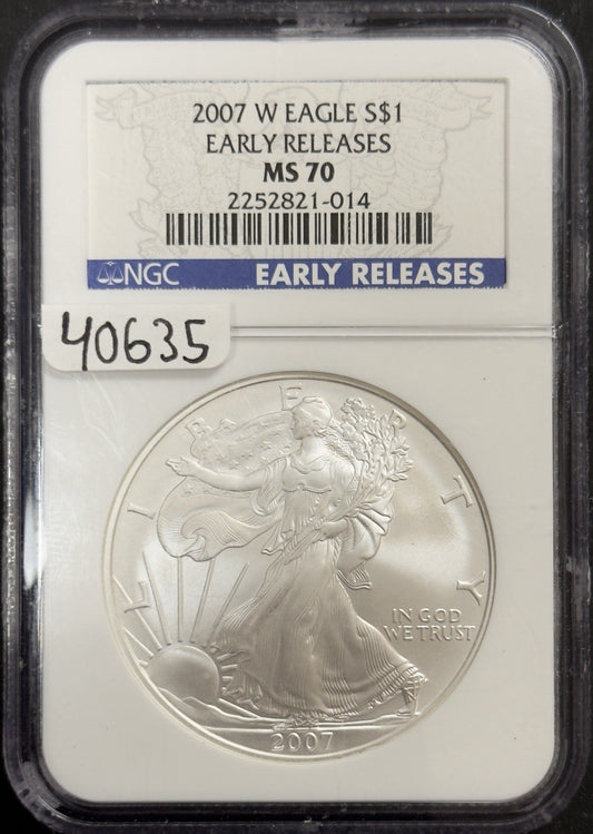2007 W Silver Eagle - NGC MS70 ( 40635 )