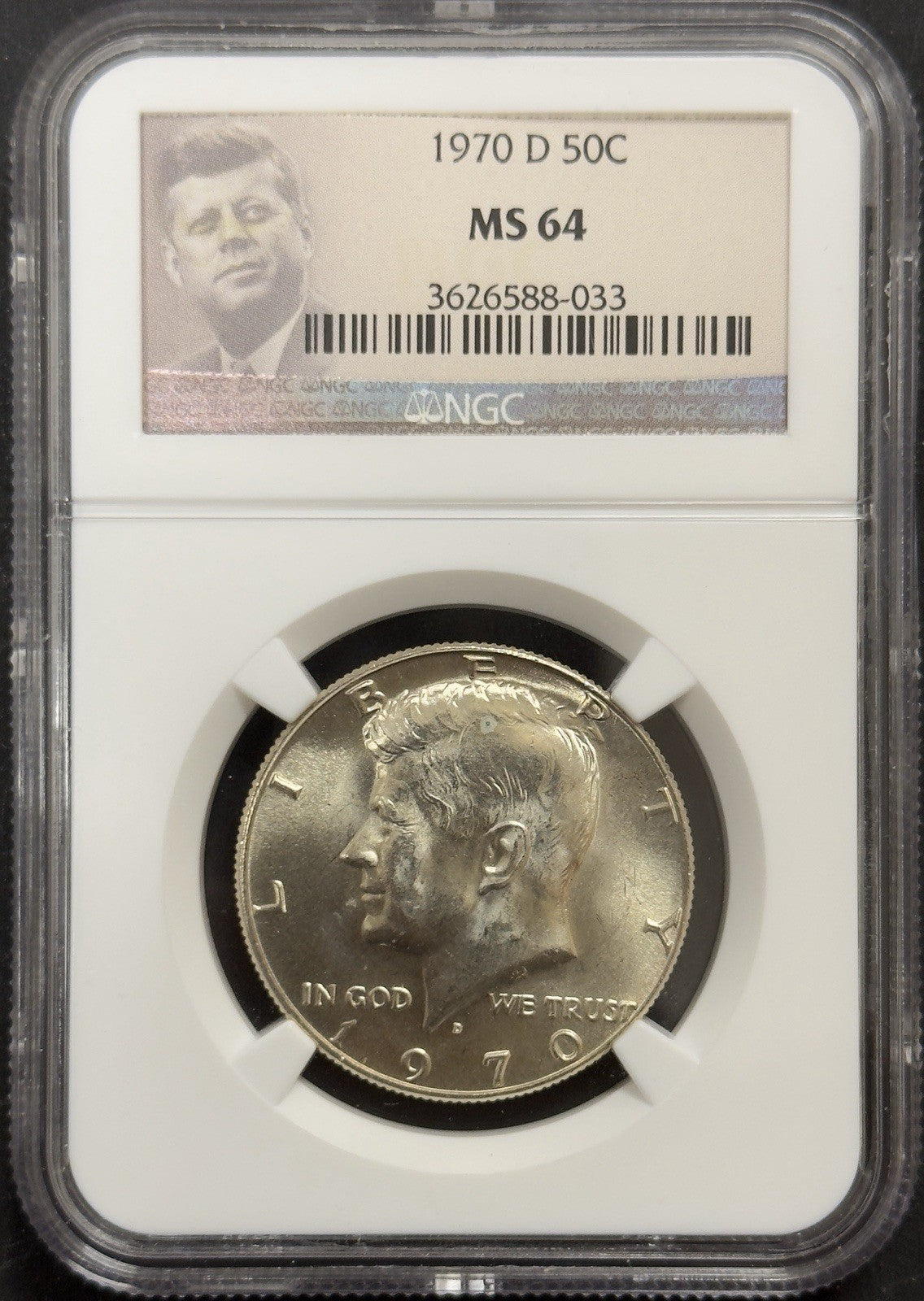 1970 D Kennedy Half Dollar  - NGC MS64 ( 40658 )