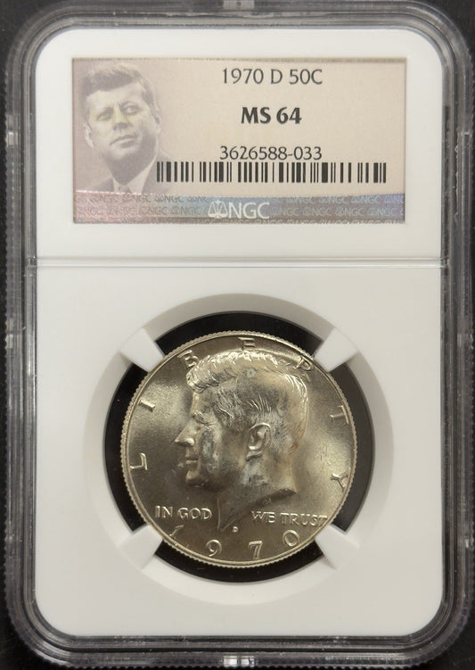 1970 D Kennedy Half Dollar  - NGC MS64 ( 40658 )