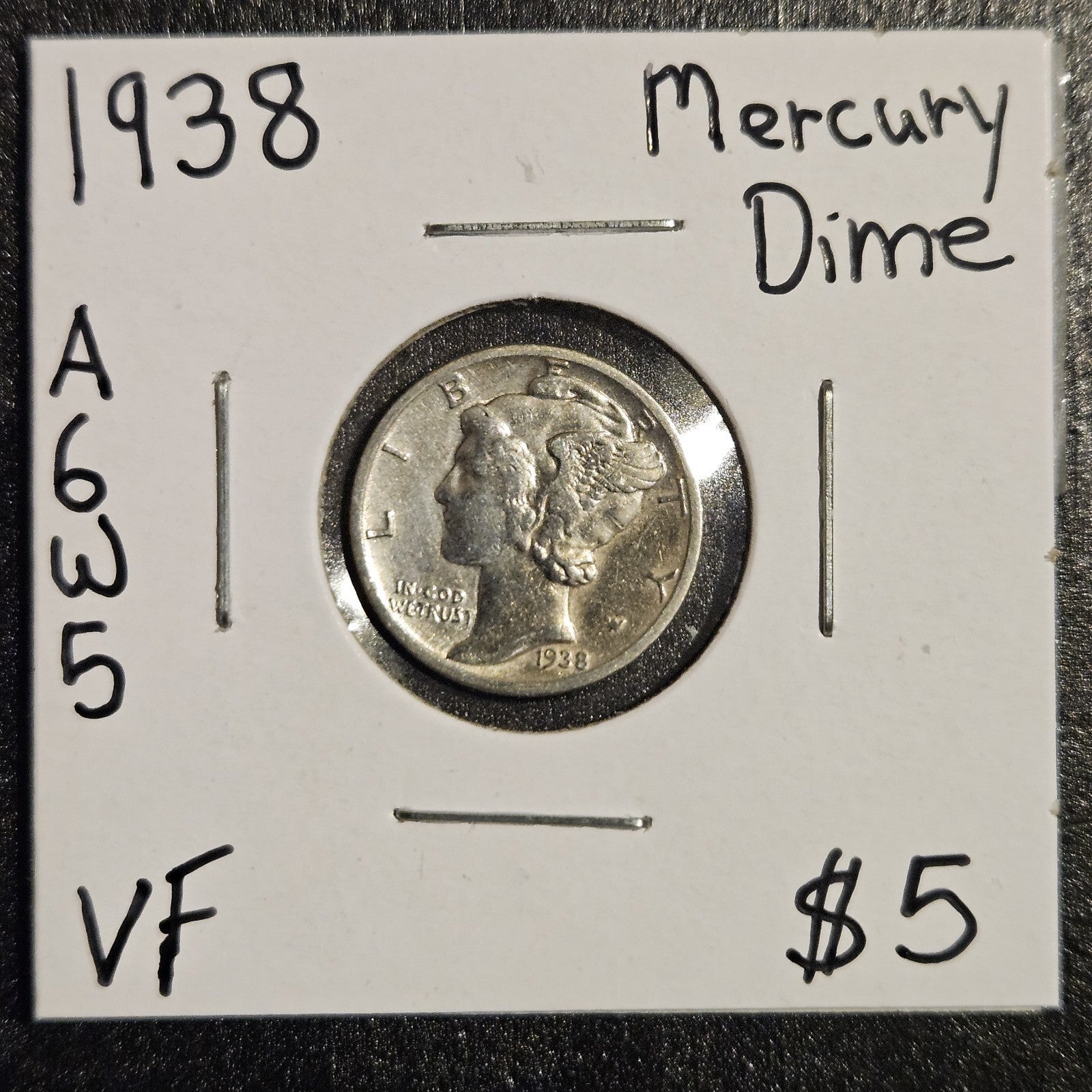 1938 Mercury Dime Very Fine (A6W5)