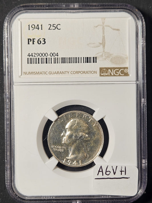 1941 Washington Quarter NGC PF63 (A6VG)