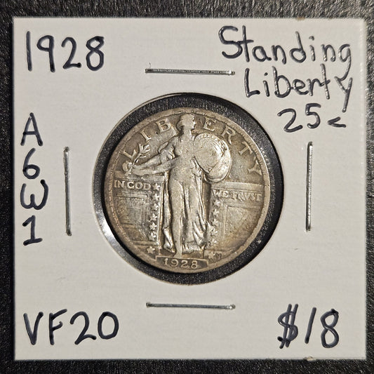 1928 Standing Liberty Quarter Very Fine (A6W1)