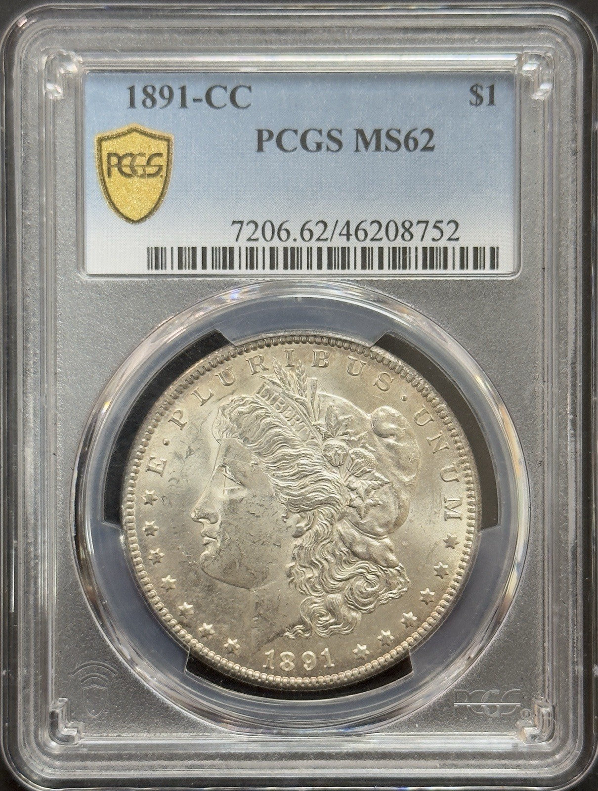 1891 CC Morgan Dollar - PCGS MS62 ( 40521 )