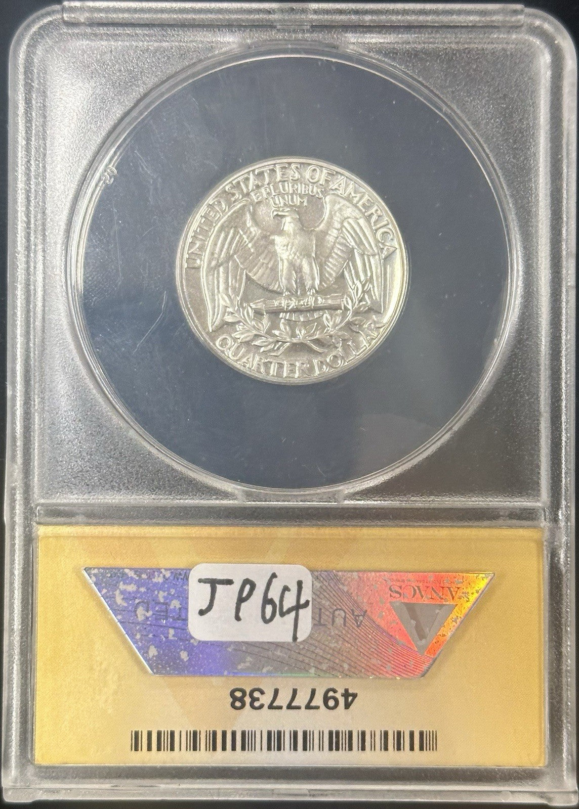 1963 Washington Quarter ERROR DOUBLE DIE REVERSE FS-802 ANACS PF64 - JP64