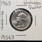 1963-P Washington Quarter Ungraded Mint State B1097