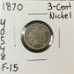 1870 3 Cent Nickel - Fine ( 40548 )