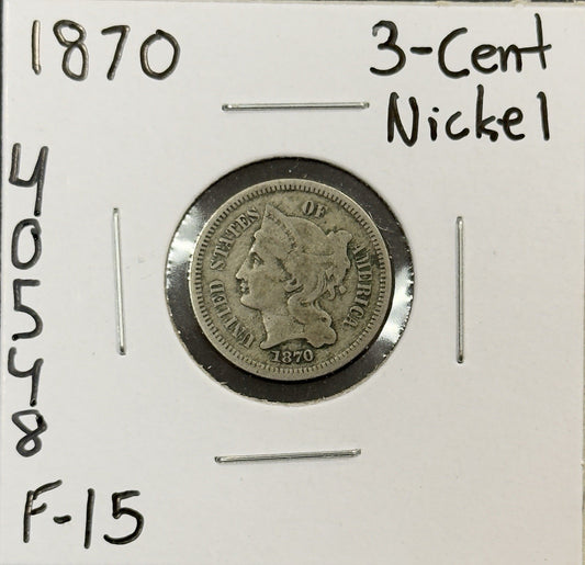 1870 3 Cent Nickel - Fine ( 40548 )