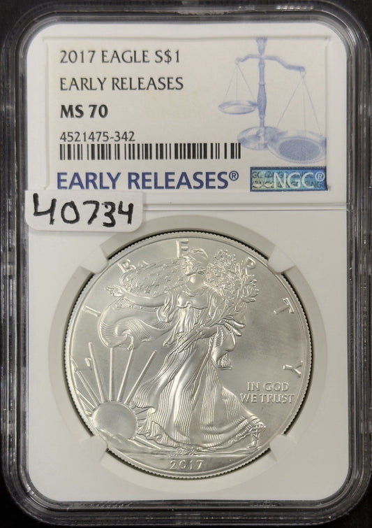 2017 Silver Eagle - NGC MS70 ( 40734 )