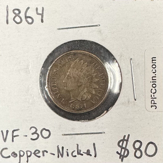 1864 Indian Head Cent Copper-Nickel - Very Fine ( 117135 )