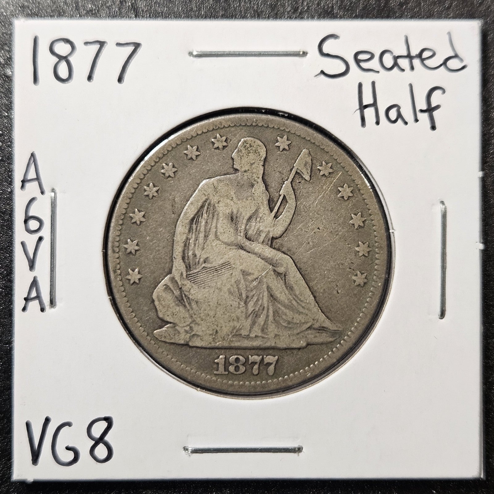 1877 Seated Liberty Half Dollar Very Good (A6VA)