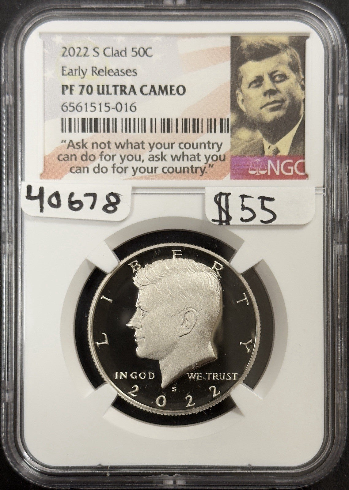 2022 S Clad Kennedy Half Dollar - NGC PF70 Ultra Cameo ( 40678 )