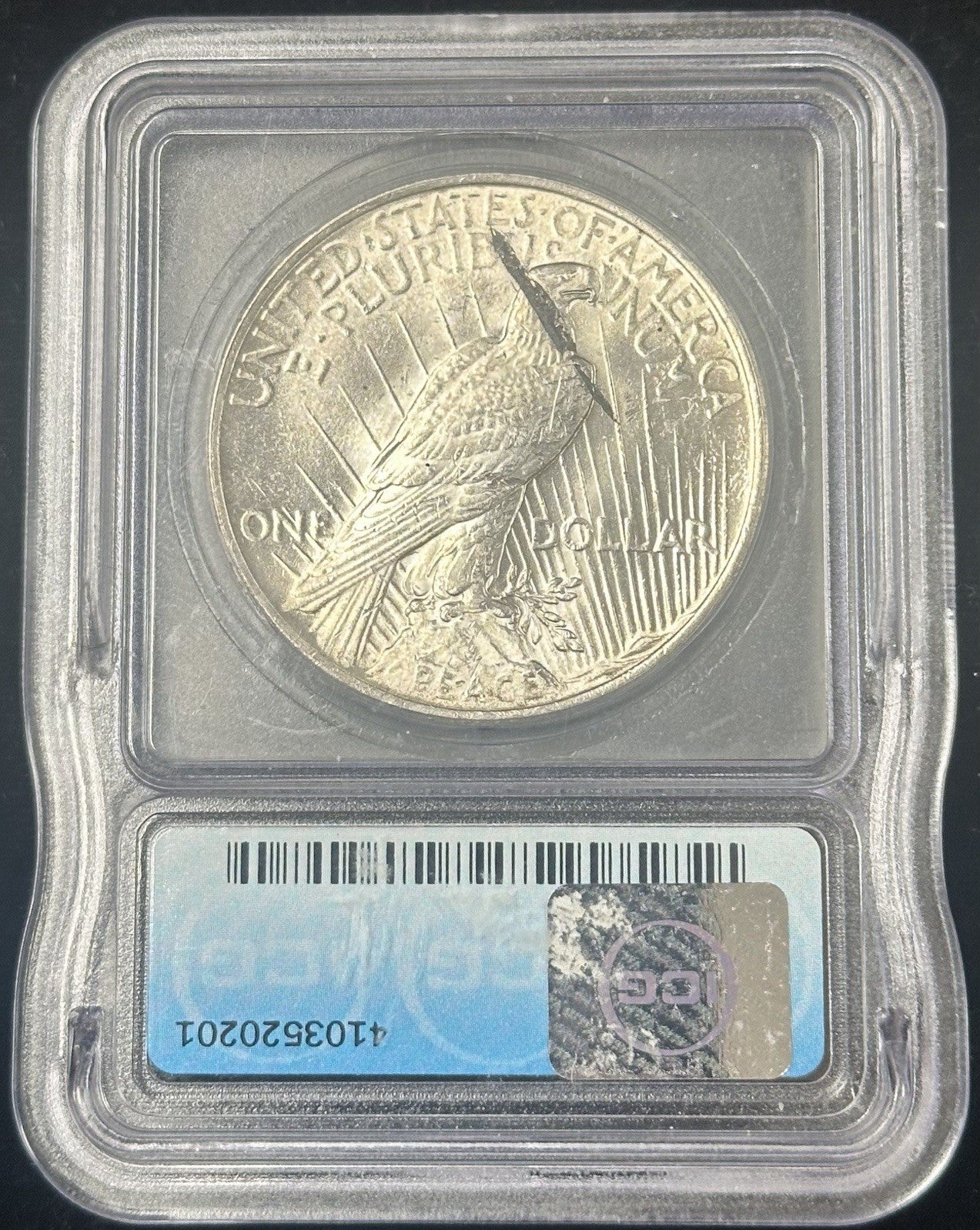 1923 Peave Dollar Error Defective Planchet ICG MS61 - JP61