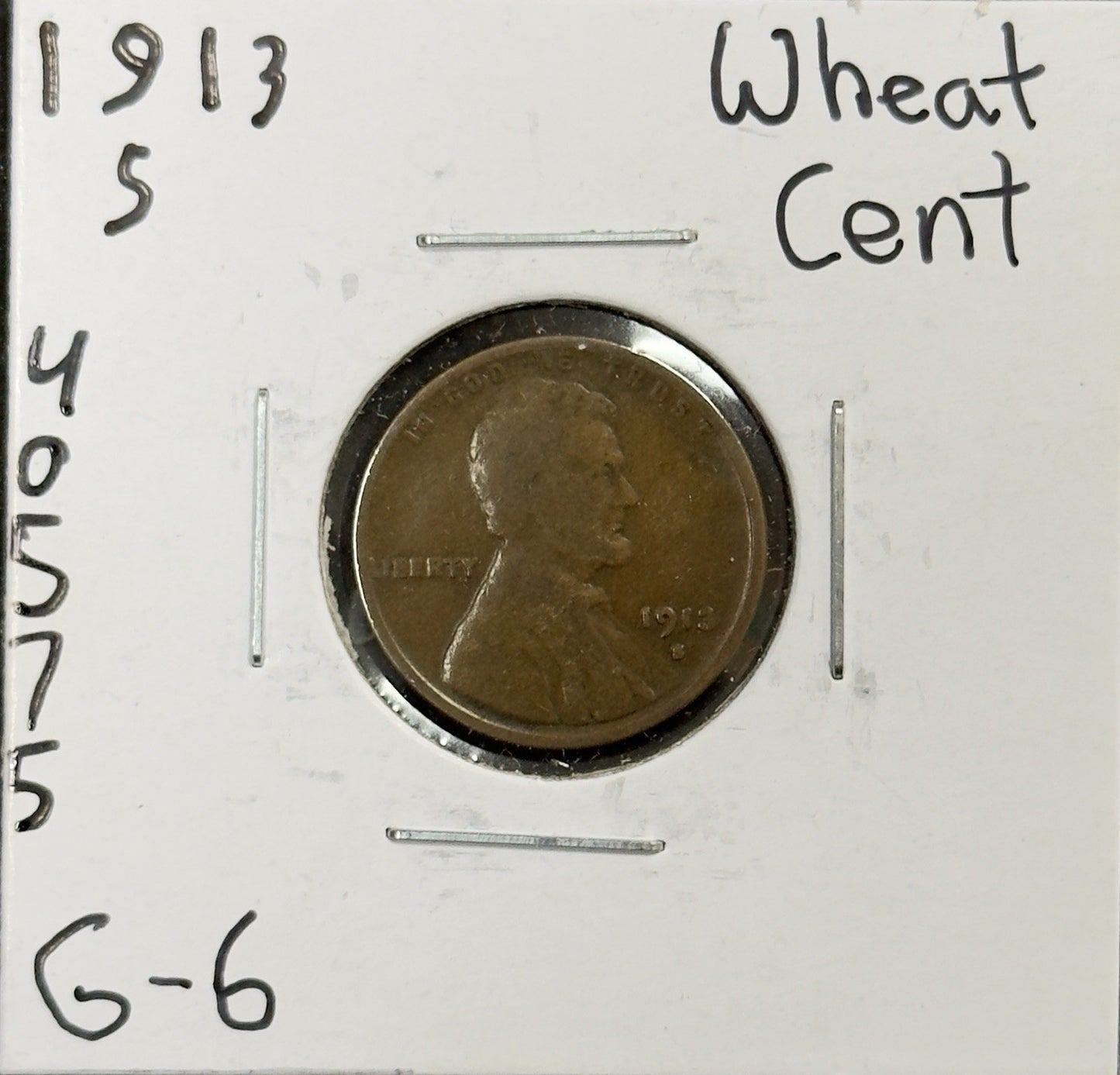 1913 S Wheat Cent - Good ( 40575 )