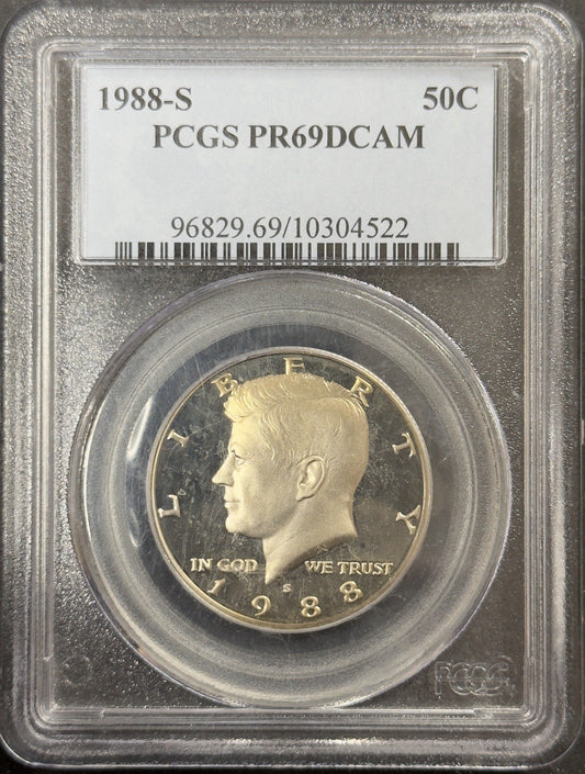 1988 S Kennedy Half Dollar - PCGS PR69 DCAM ( 40800 )