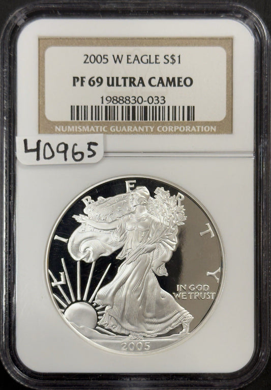 2005 W Silver Eagle - NGC PF69 Ultra Cameo ( 40965 )