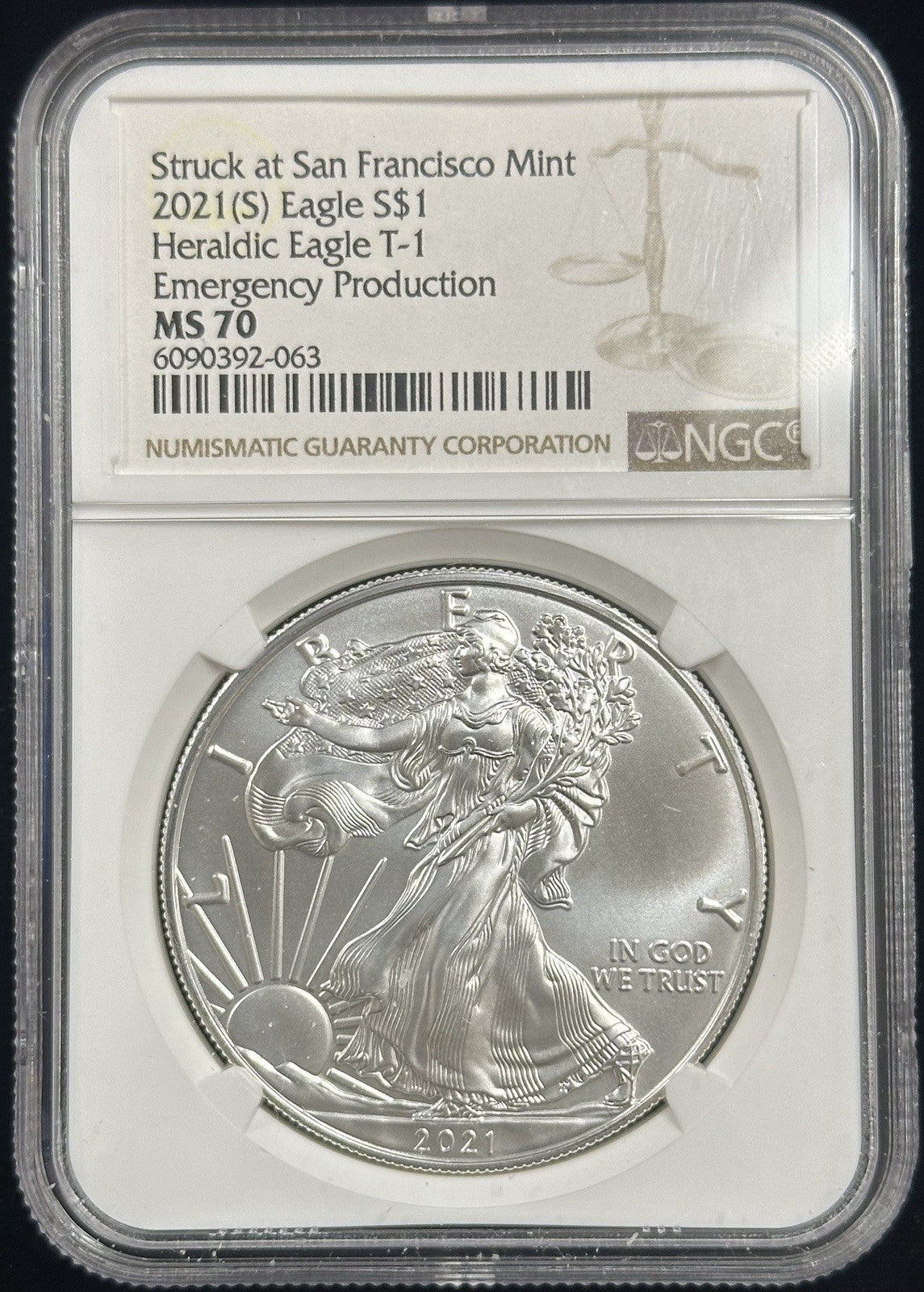 2021 (S) Type 1 Silver Eagle NGC MS70 - JP47