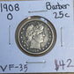 1908 O Barber Quarter Dollar - Very Fine - JP155