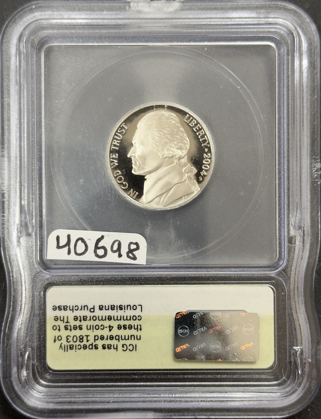 2004 S Jefferson Nickel Keelboat - ICG PR70 DCAM ( 40698 )