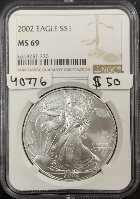 2002 Silver Eagle - NGC MS69 ( 40776 )