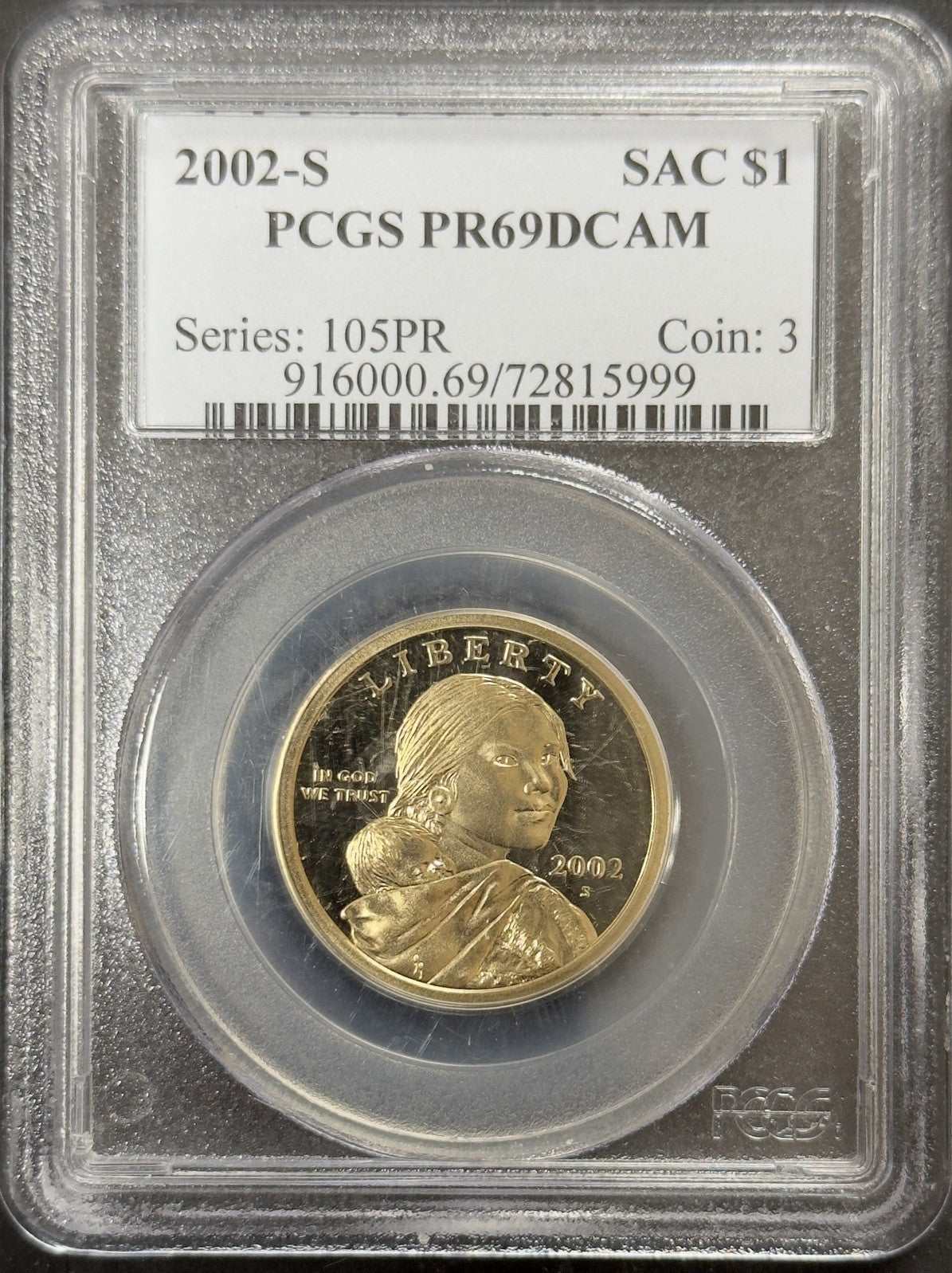 2002 S Sacagawea Dollar - PCGS PR69 ( 40697 )