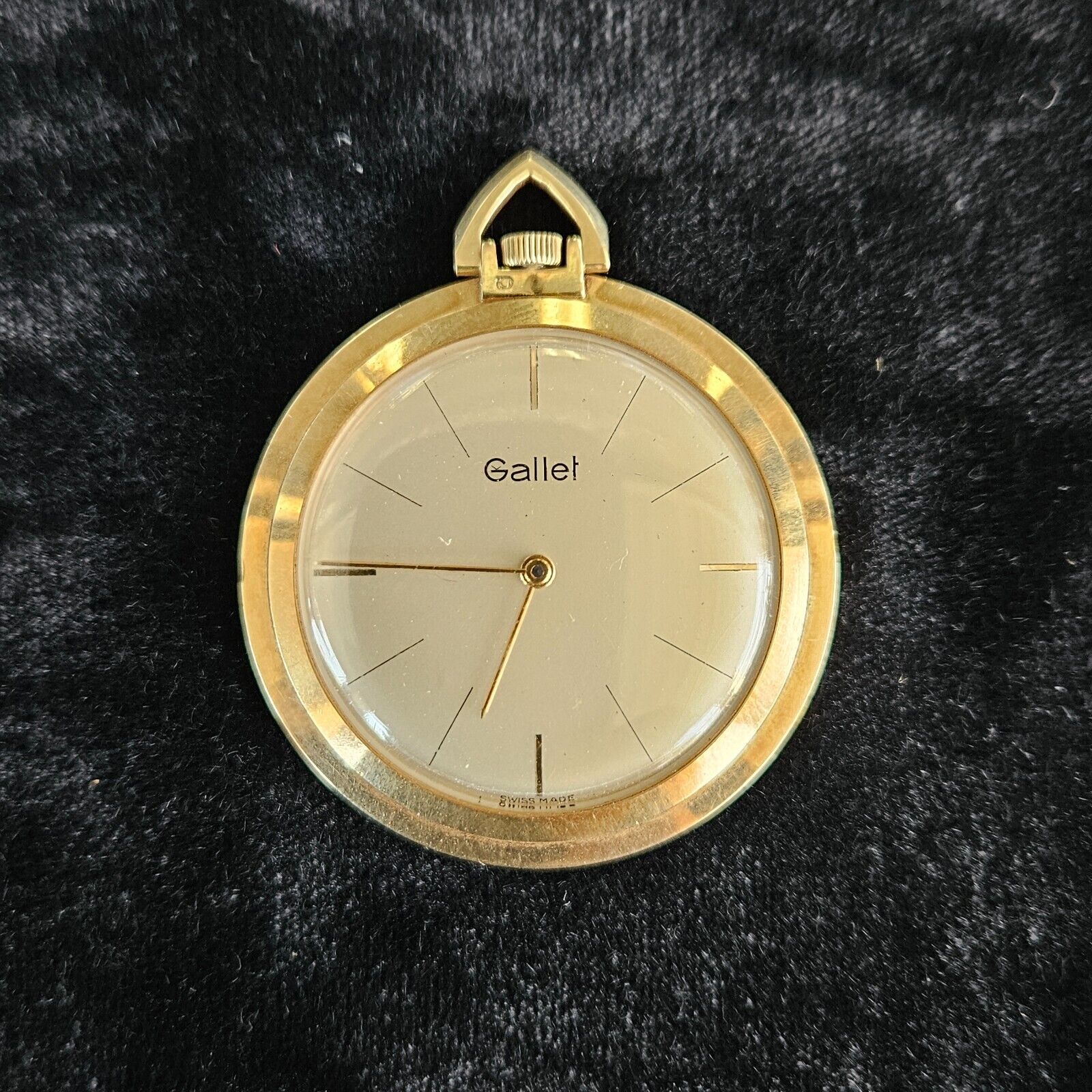 Vintage Gallet Pocket Watch 14k Solid Gold 32MM Dial Gold Hands 28.6 Grams
