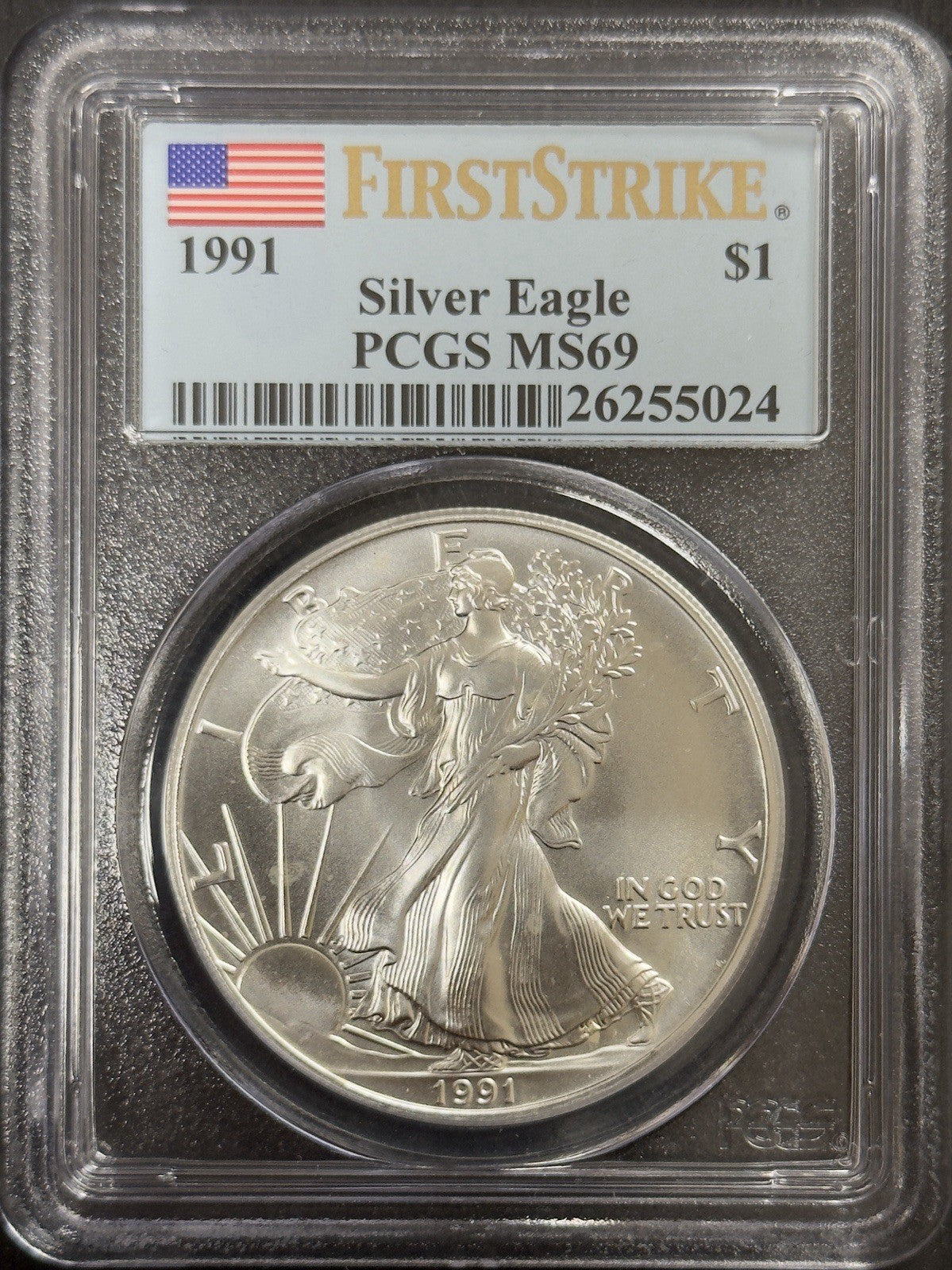 1991 Silver Eagle - PCGS MS69 ( 40755 )