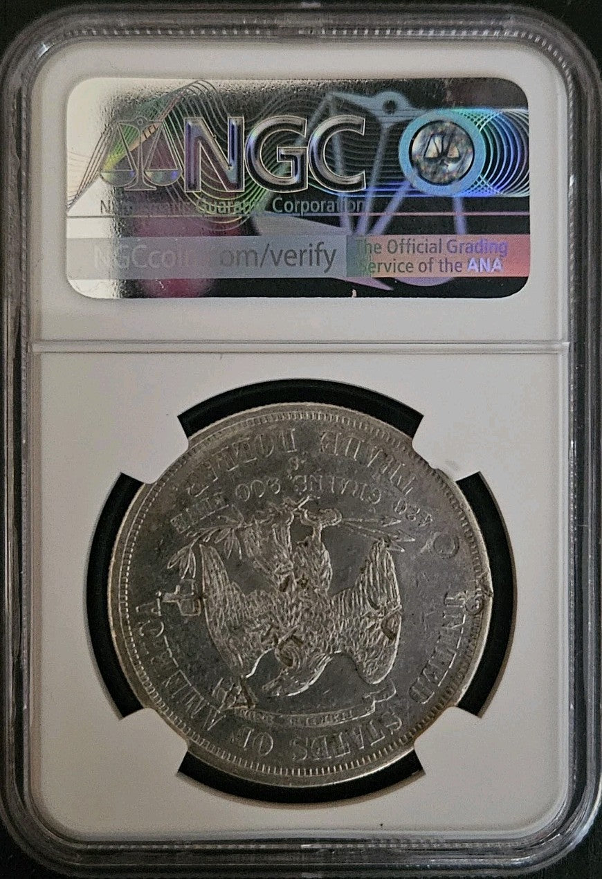 1874 S Chopmarked Trade Dollar - NGC AU Details ( 40471 )