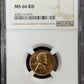 1955 S Wheat Cent Filled S - NGC MS66 RD ( 40719 )