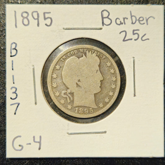 1895-P Barber Quarter Ungraded Good B1137