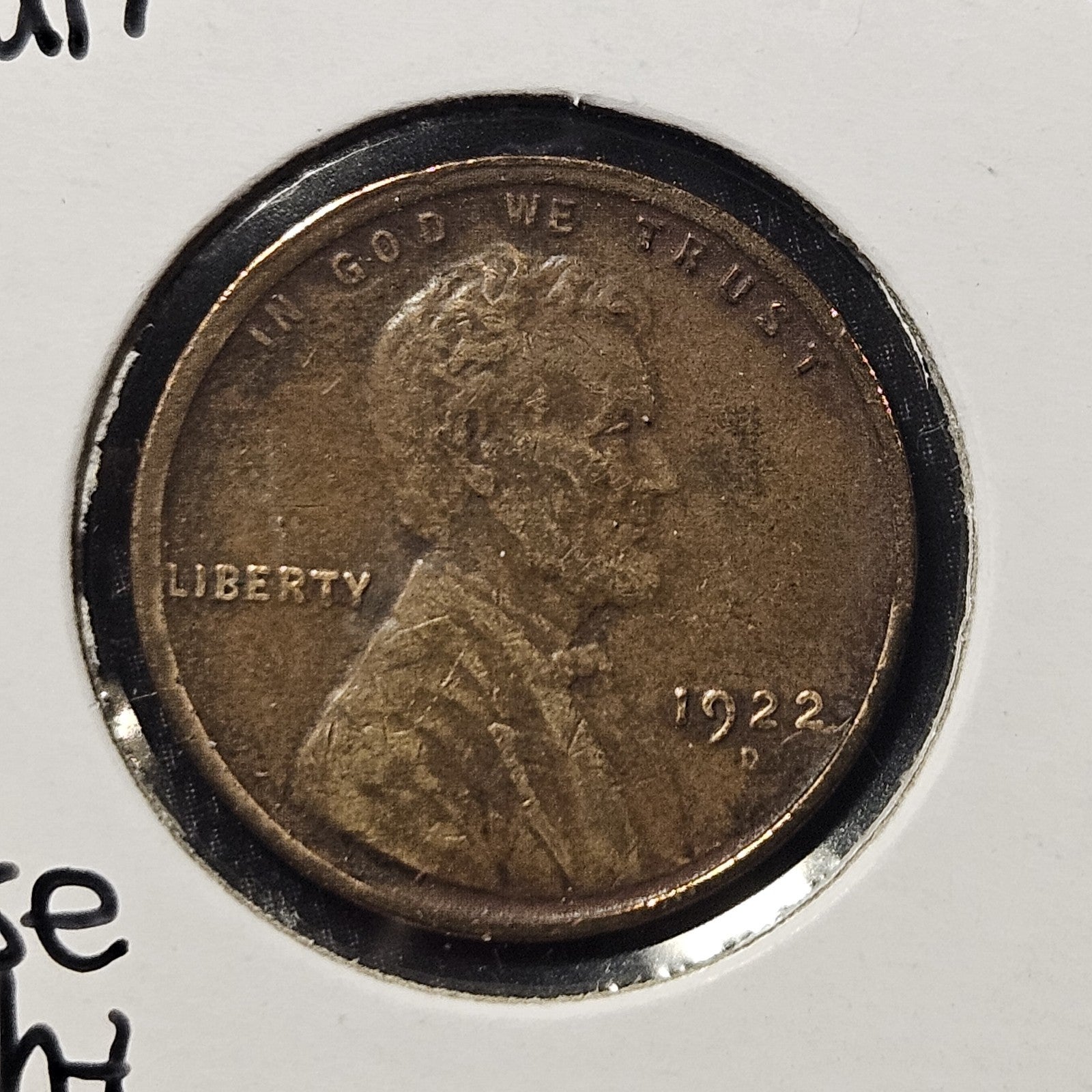 1922 d Lincoln Wheat Cent Die Pair 1 Reverse Straight Die Break Error B1088