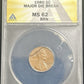 1980 Lincoln Cent ERROR major Die Break ANACS MS62 BRN - JP72
