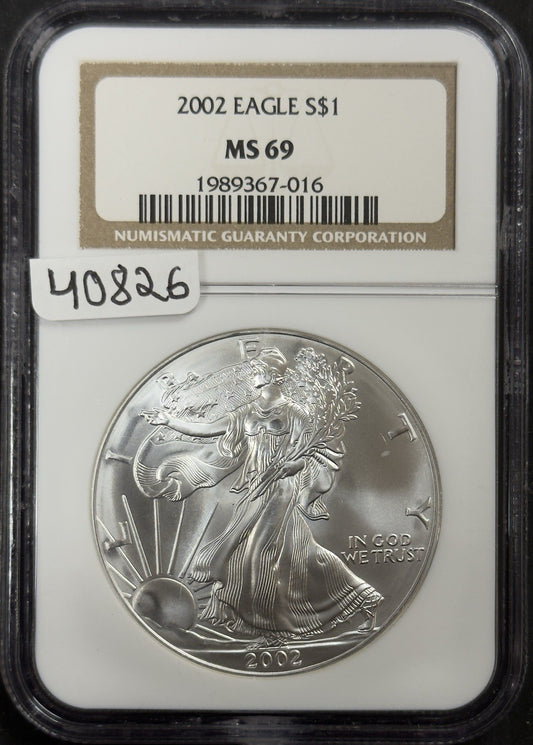 2002 Silver Eagle - NGC MS69 ( 40826 )