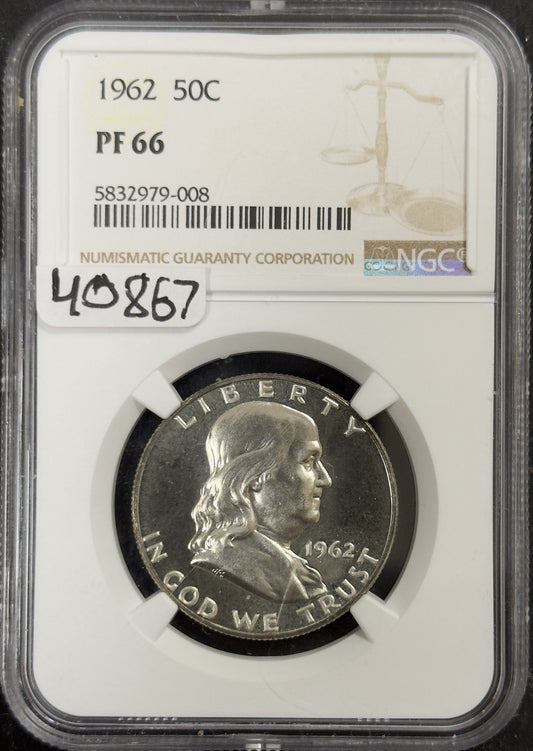 1962 Franklin Half Dollar - NGC PF66 ( 40867 )