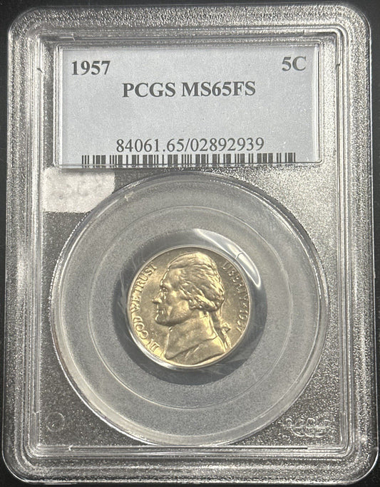 1957 Jefferson Nickel PCGS MS65 FS - JP58